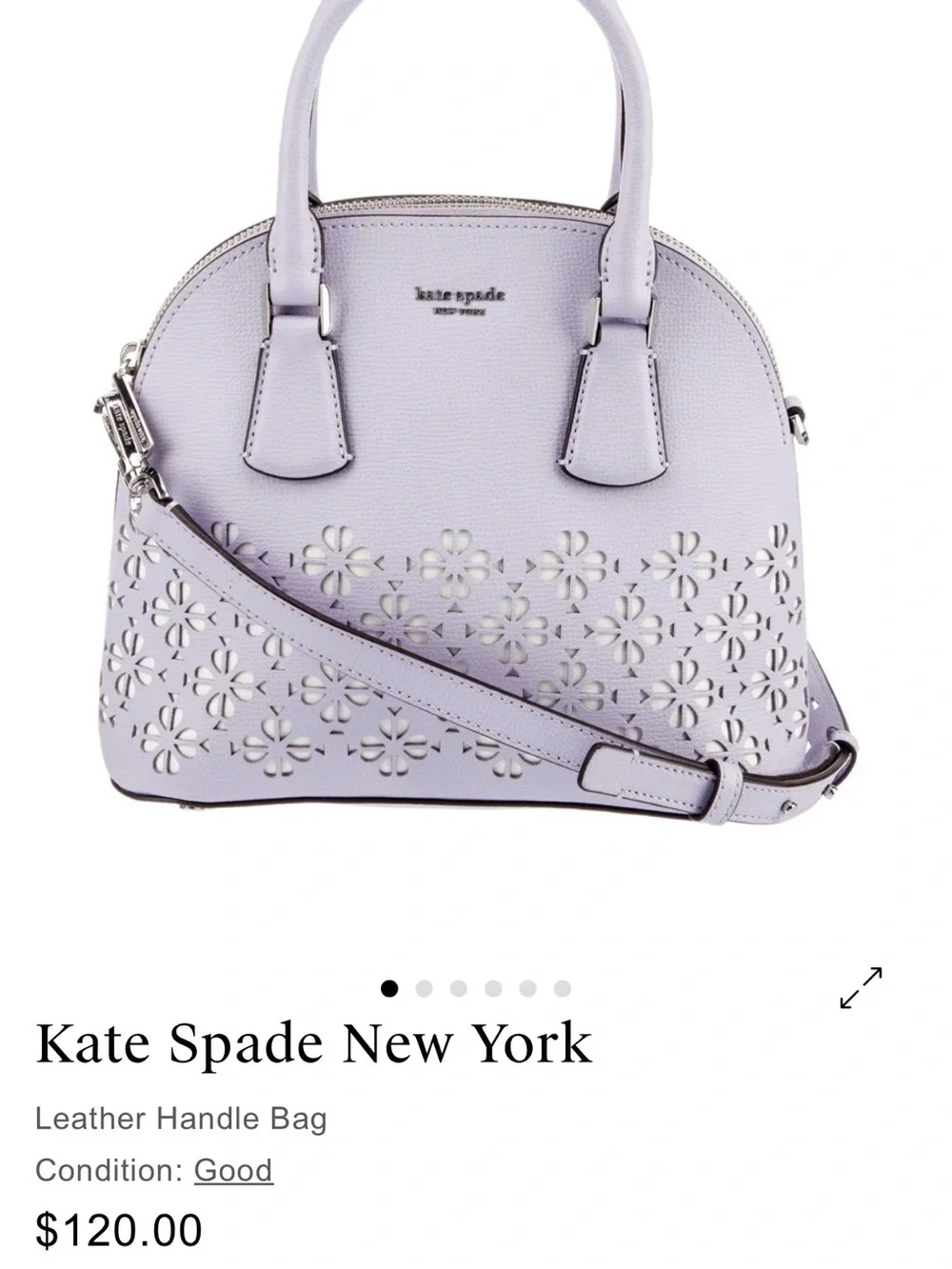 kate spade Lilac Floral Laser-Cut Dome Satchel
